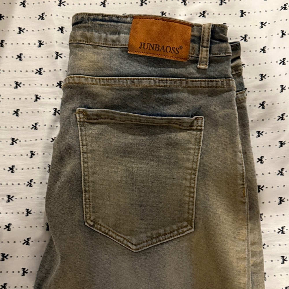 Men's Skinny Jeans Tan/Indigo denim